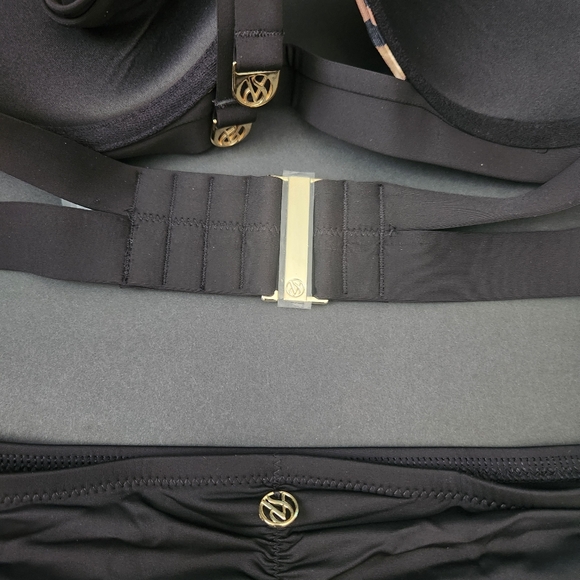 38D/XL/XL VS Archives Swim Banded PushUp Bikini Top Brazilian Sarong Bikini Set - Picture 7 of 16